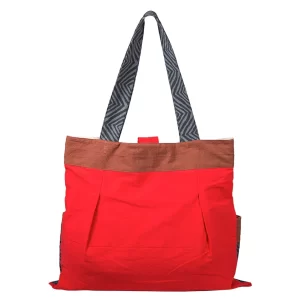 Beach Tote Bag - Red, Brown, And Gray - Image 5