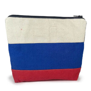 Makeup Pouch - White, Blue, And Red - Image 3