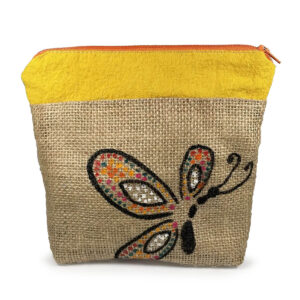 Makeup Pouch - Hand-Painted Butterfly - Image 3